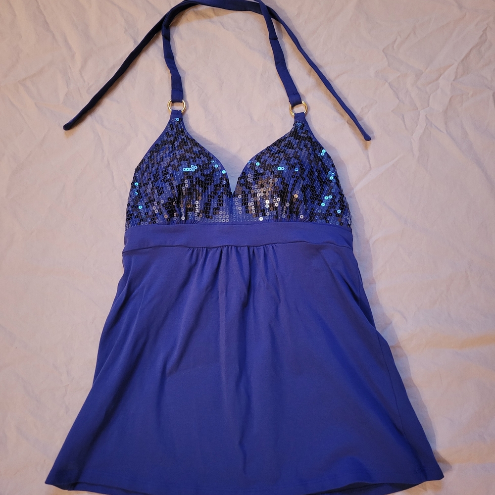 Victoria's Secret Blue Sequin Halter Top